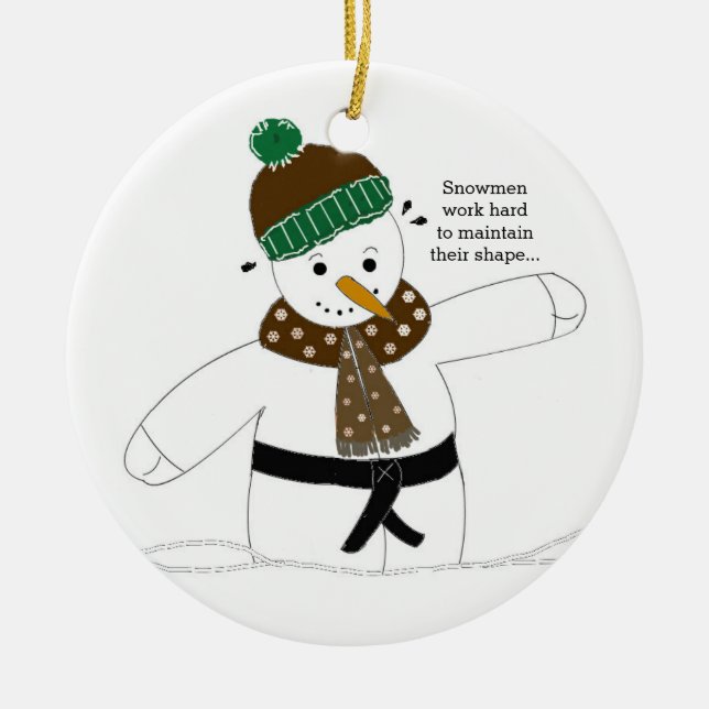 Adorno De Cerámica Snowman (Frente)
