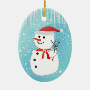 Adorno De Cerámica Snowman