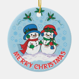 Adorno De Cerámica Snowman