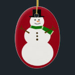 Adorno De Cerámica Snowman<br><div class="desc">Añade texto en su cuerpo para crear un lindo regalo personalizado! Si quieres cambiar de color,  ¡envíame un correo electrónico!</div>