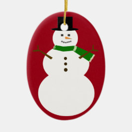 Adorno De Cerámica Snowman