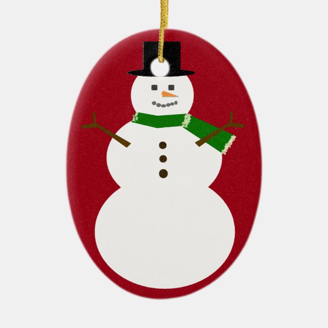 Adorno De Cerámica Snowman (Frente)