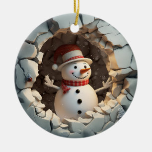 Adorno De Cerámica Snowman Adventure Winter Fun