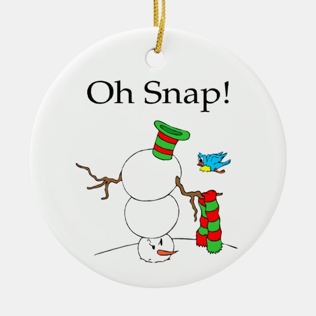 Adorno De Cerámica Snowman al revés (Frente)