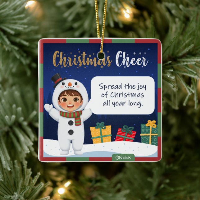 Adorno De Cerámica Snowman Christmas Ornament (Árbol)