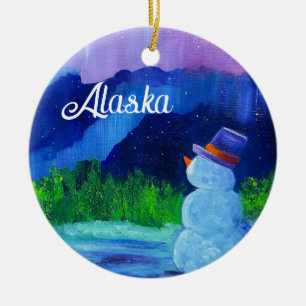 Adorno De Cerámica Snowman Dreams Ceramic Ornamet con ALASKA