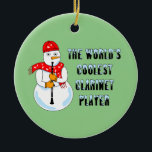 Adorno De Cerámica Snowman, el jugador más tonto del Clarinet<br><div class="desc">Un humorístico árbol de viento de madera para clarinetistas,  profesores de música escolar y estudiantes de viento de madera en concierto y banda de marcha.</div>