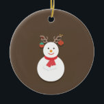 Adorno De Cerámica Snowman Ornament<br><div class="desc">Snowman Ornament</div>