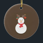 Adorno De Cerámica Snowman Ornament<br><div class="desc">Snowman Ornament</div>