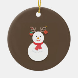 Adorno De Cerámica Snowman Ornament