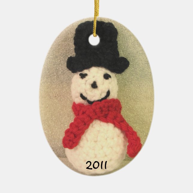 Adorno De Cerámica Snowman Ornament (Frente)
