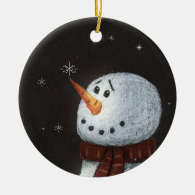 Adorno De Cerámica Snowman Ornament (Frente)