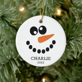 Adorno De Cerámica Snowman personalizado