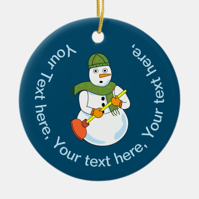 Adorno De Cerámica Snowman Plumber (Frente)