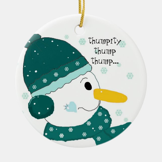 Adorno De Cerámica Snowman - Thumpity Thump Thump (Frente)