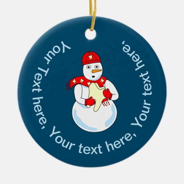 Adorno De Cerámica Snowman Tooth (Frente)