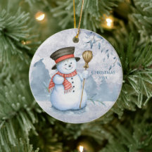 Snowman Winter Personalize Year Keepsake Cute Xmas