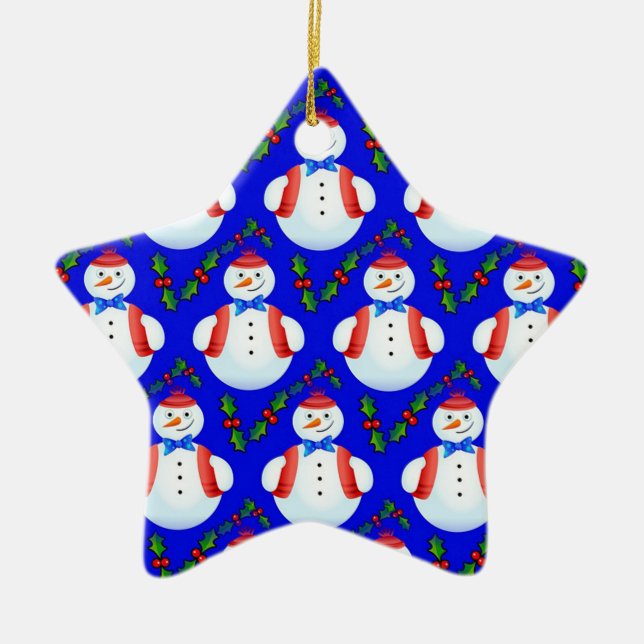 Adorno De Cerámica Snowmen (Frente)
