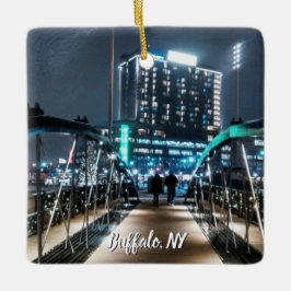 Adorno De Cerámica Snowy Canalside Walk