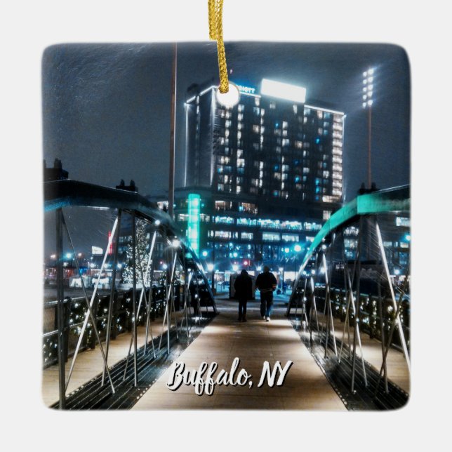 Adorno De Cerámica Snowy Canalside Walk (Anverso)