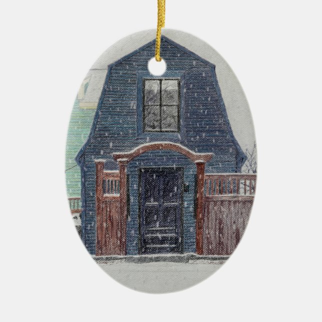 Adorno De Cerámica Snowy Day (Frente)