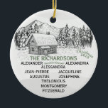 Adorno De Cerámica Snowy Mountain Winter Log Cabin X10<br><div class="desc">Cabina Snowy Mountain Winter Log para Diez (10) Nombra a una bella escena montañosa, cautivadora, en invierno, nevada con una cabaña de madera que crea un ambiente cálido y acogedor para las vacaciones. Es un sutil recordatorio de la paz y el amor de los Navidades. Este diseño es excelente para...</div>