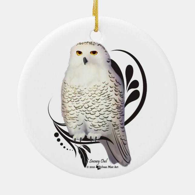 Adorno De Cerámica Snowy Owl (Atrás)
