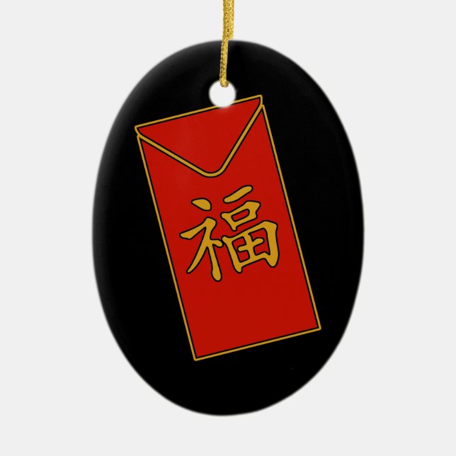 Adorno De Cerámica Sobre rojo Motif (Frente)