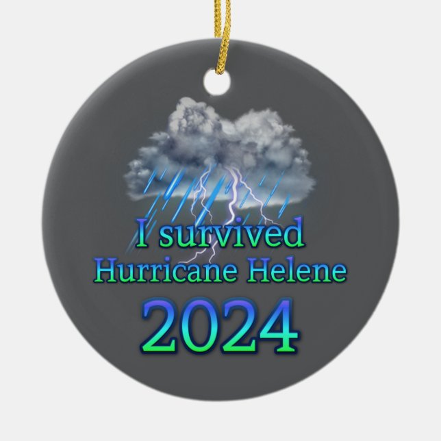 Adorno De Cerámica Sobreviví al huracán Helene 2024 v2 (Frente)