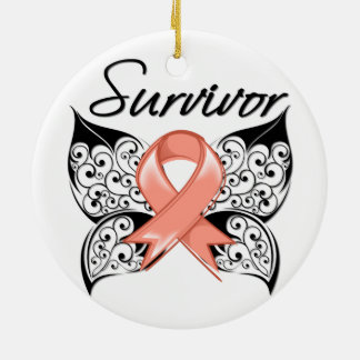 Adorno De Cerámica Sobreviviente de cáncer uterino mariposa