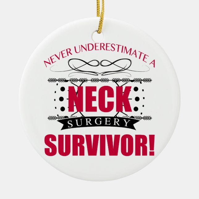 Adorno De Cerámica Sobreviviente de cirugía de cuello (Frente)