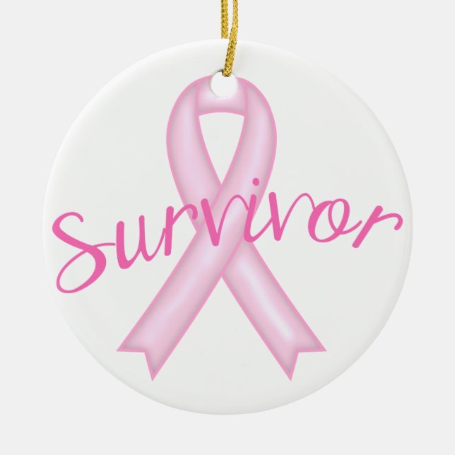 Adorno De Cerámica Sobreviviente del cáncer de mama (Frente)
