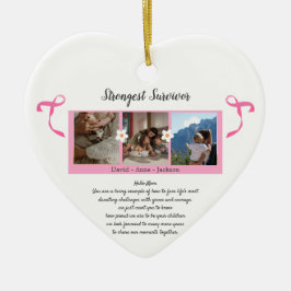 Adorno De Cerámica Sobreviviente del cáncer de mama Tres Collages de 