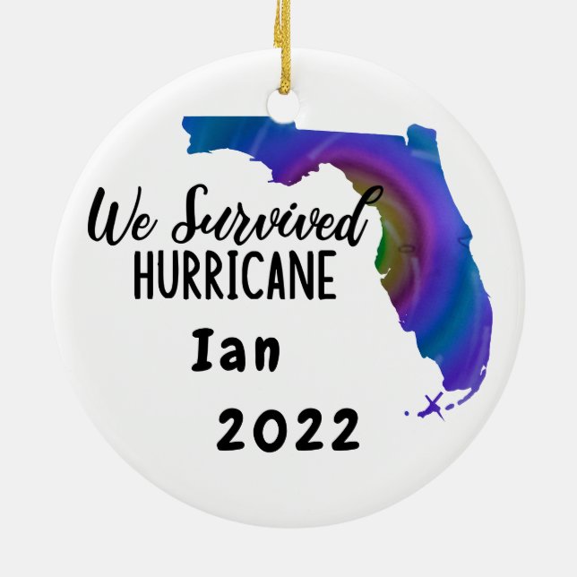 Adorno De Cerámica ¡Sobrevivimos! Huracán Ian Florida 2022 (Atrás)