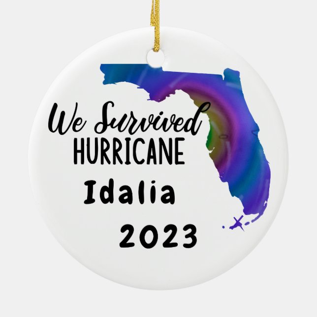 Adorno De Cerámica ¡Sobrevivimos! Huracán Idalia Florida 2023 (Atrás)