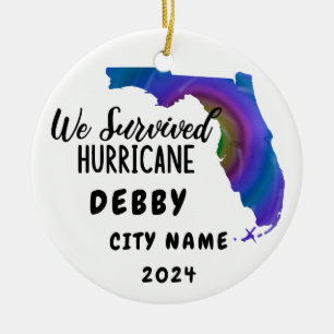 Adorno De Cerámica ¡Sobrevivimos! Hurriican Debby Florida & City Name