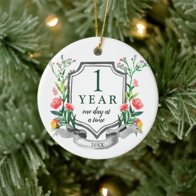 Adorno De Cerámica Sobriedad personalizada 1 año de aniversario Sobri (Árbol)
