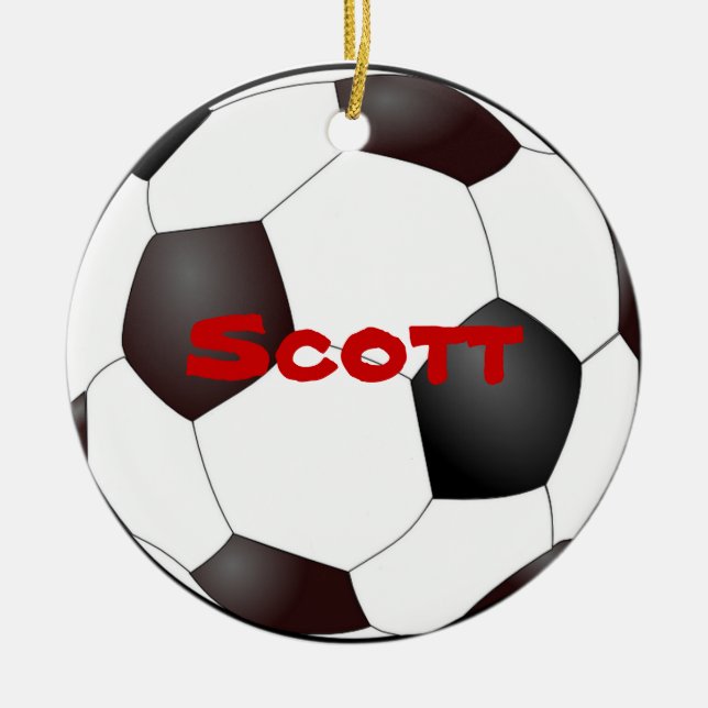 Adorno De Cerámica Soccer Ball Ornament (Frente)