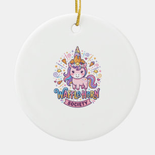 Adorno De Cerámica Sociedad de Cuerno de Waffle de Unicornio Ropa Lis