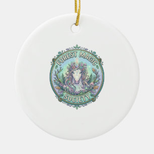 Adorno De Cerámica Sociedad de Magia del Bosque de Unicornios Diseño