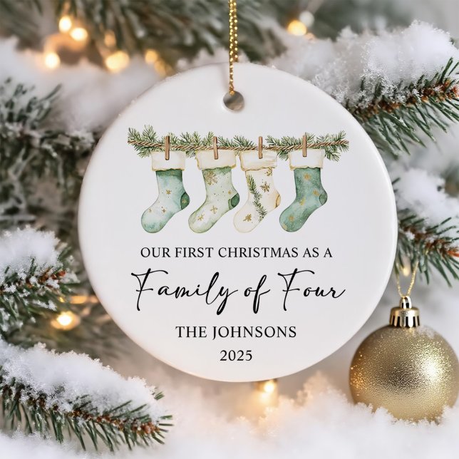 Adorno De Cerámica Socks Christmas as a Family of Four (Subido por el creador)