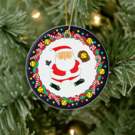 Adorno De Cerámica Softball Holiday Gift