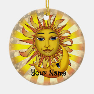 Adorno De Cerámica Sol Ama Luna