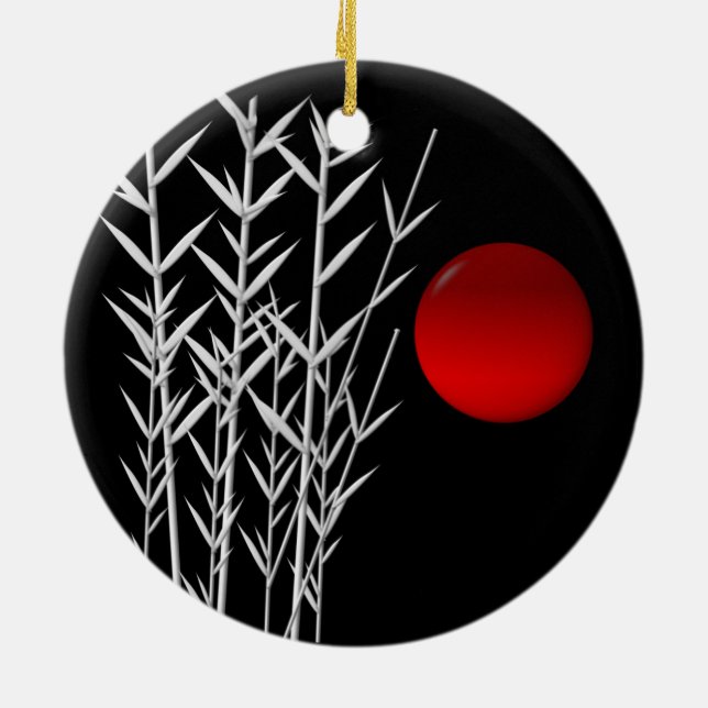 Adorno De Cerámica Sol rojo blanco zen (Atrás)