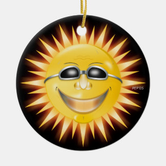 Adorno De Cerámica Sol sonriente