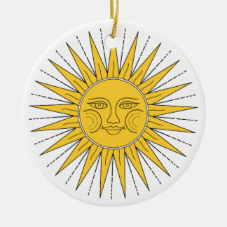 Adorno De Cerámica Sol sonriente vintage