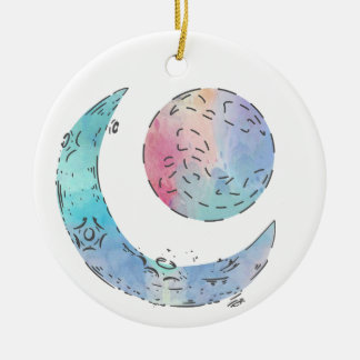 Adorno De Cerámica Sol y Luna
