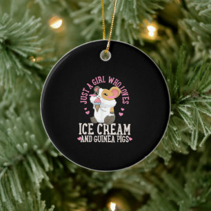 Adorno De Cerámica Solamente Un Chica Que Ama El Helado Y Los Cerdos