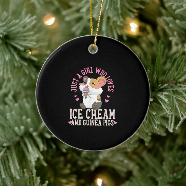 Adorno De Cerámica Solamente Un Chica Que Ama El Helado Y Los Cerdos  (Árbol)