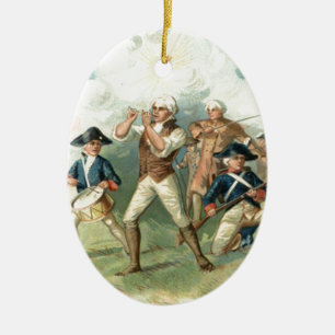 Adorno De Cerámica Soldado de la bandera de EE. UU. Espíritu de 76 Ni
